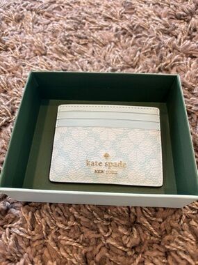 Kate Spade Blue Glow Flower Pattern Slim Card Holder